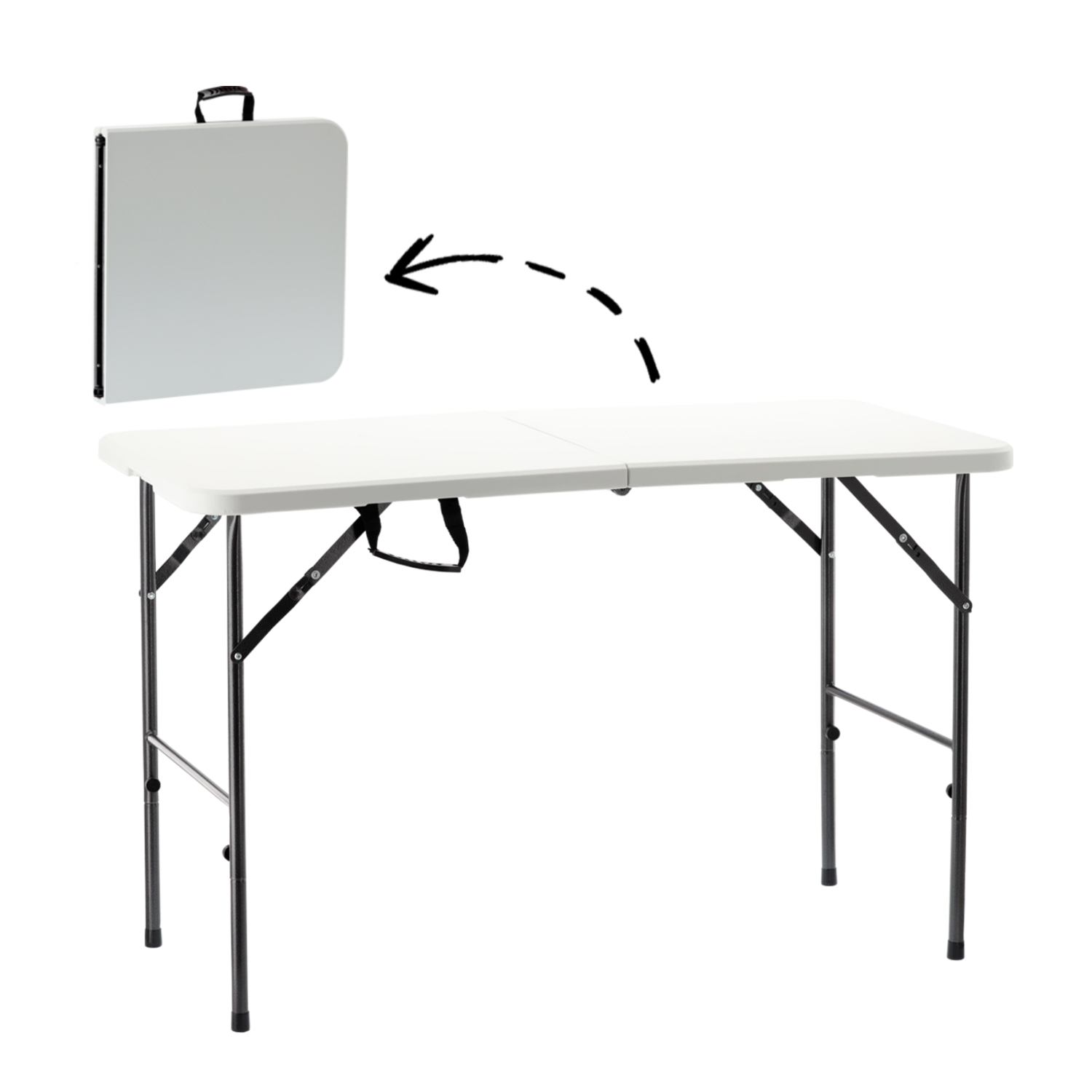 Zložljiva turistična miza, bela, 120x60x74cm | Garden Line
