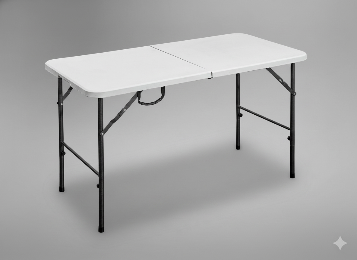 Zložljiva turistična miza, bela, 120x60x74cm | Garden Line