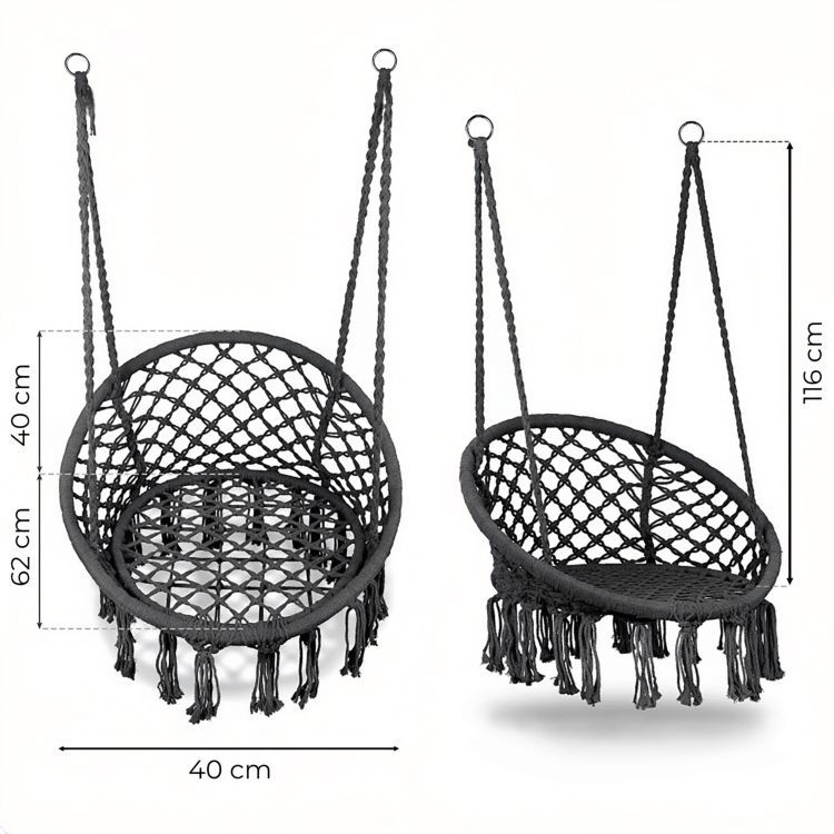 Viseči gugalnik BOHO, siv | MultiGarden